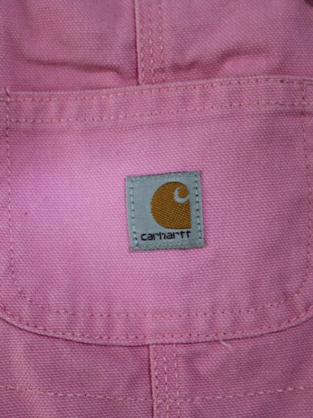 Carhartt Infant/Toddler Girl's Pink Canvas Bib Overalls Size 18M - Picture 4 of 15